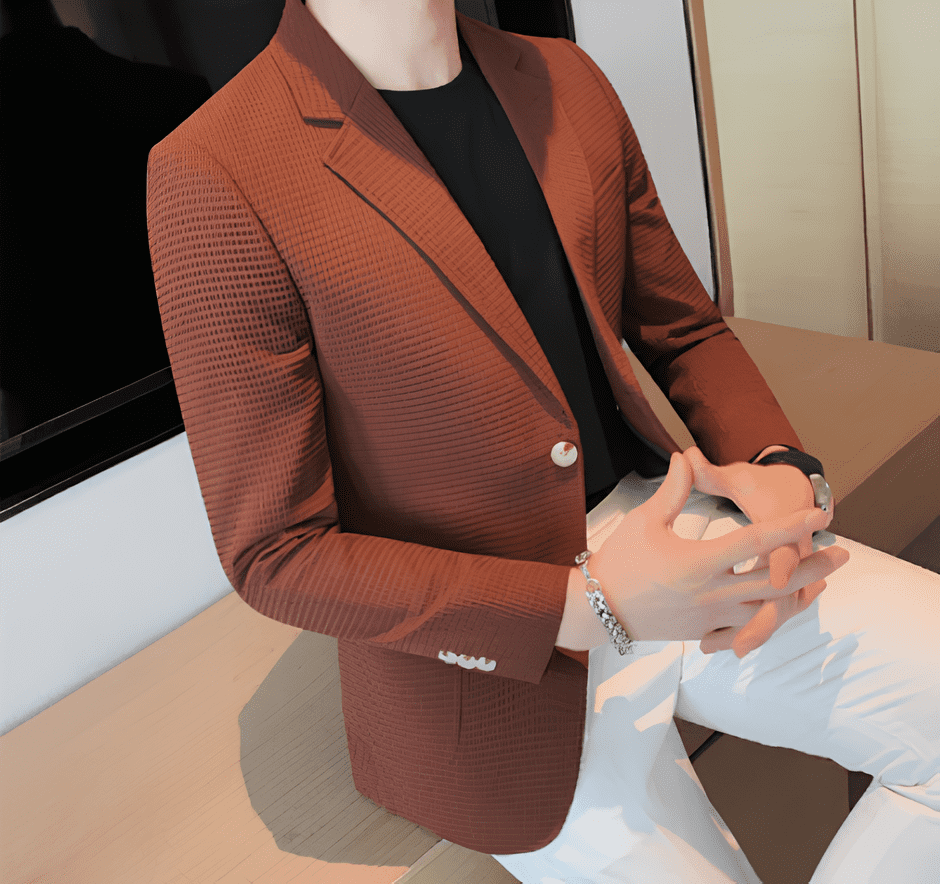 Blazer Masculino Clássico Vermelho - Homem com Estilo