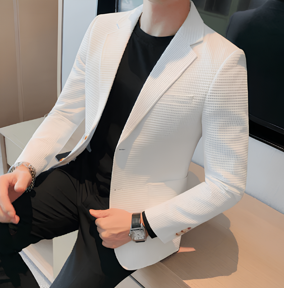 Blazer Masculino Clássico Branco - Homem com Estilo